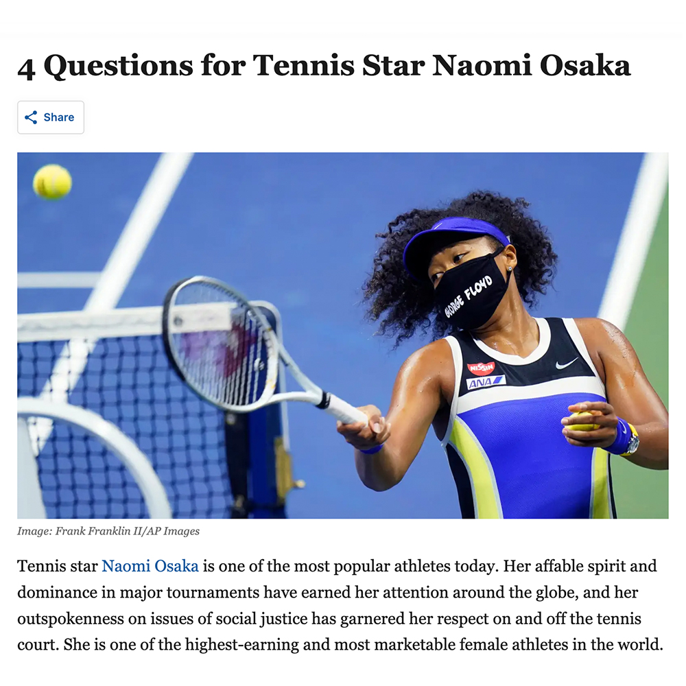 4问题网球明星拿俄米大阪