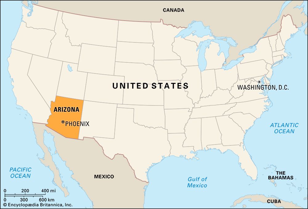 亚利桑那州:定位地图
