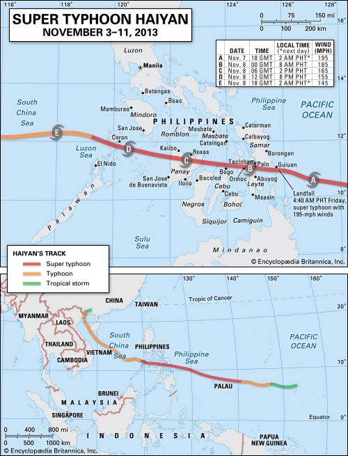超级台风海燕:地图