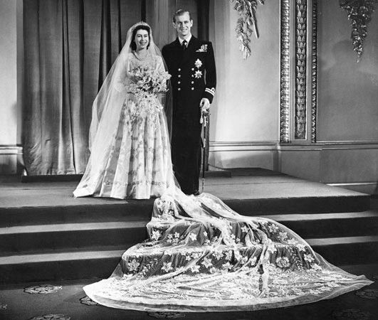 婚礼的伊丽莎白公主和菲利普,爱丁堡公爵